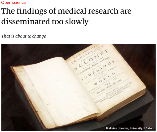 The findings of medical research are disseminated too slowly