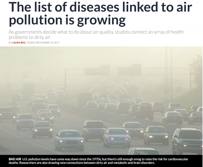 The list of diseases linked to air pollution is growing