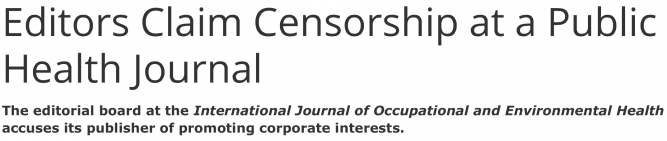 Editors Claim Censorship at a Public Health Journal